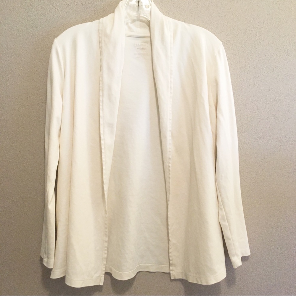 L.L. Bean Cream Cotton Cardigan